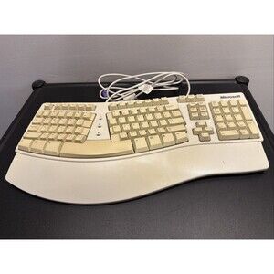 Vintage Microsoft Natural Ergonomic Keyboard Elite PS2, X04-58559, E06401COMB